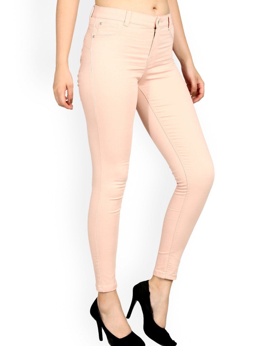 Kotty Women Pink Skinny Fit High-Rise Clean Look Jeans