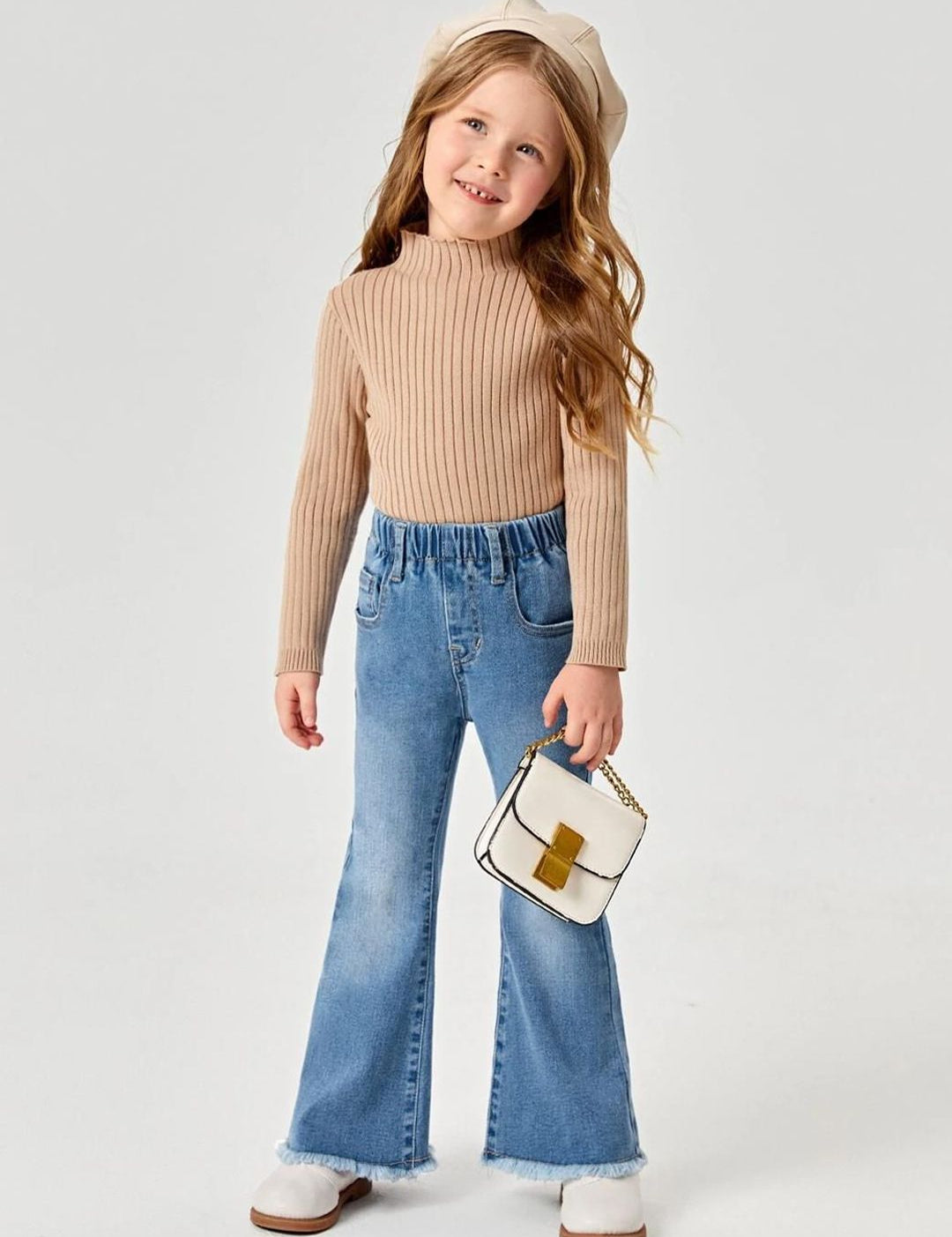 Kotty Girls Jean Flared Heavy Fade Stretchable Jeans