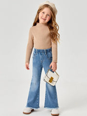 Kotty Girls Jean Flared Heavy Fade Stretchable Jeans