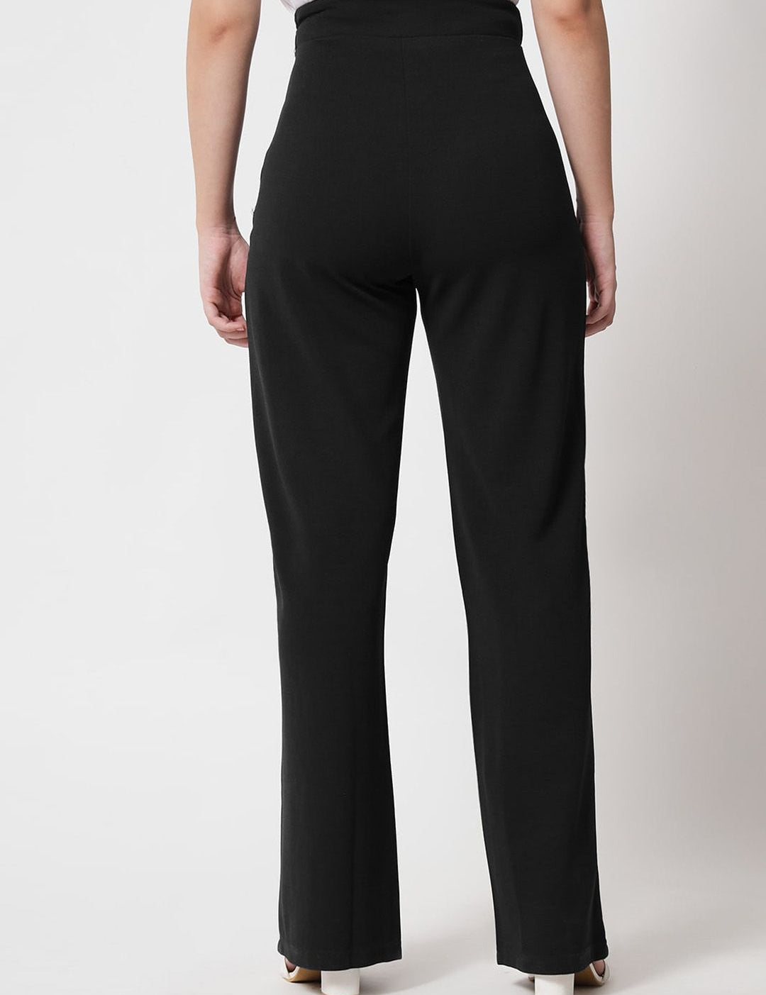 Kotty Women Pack of 2 Relaxed Straight Leg Straight Fit High-Rise Easy Wash Trousers