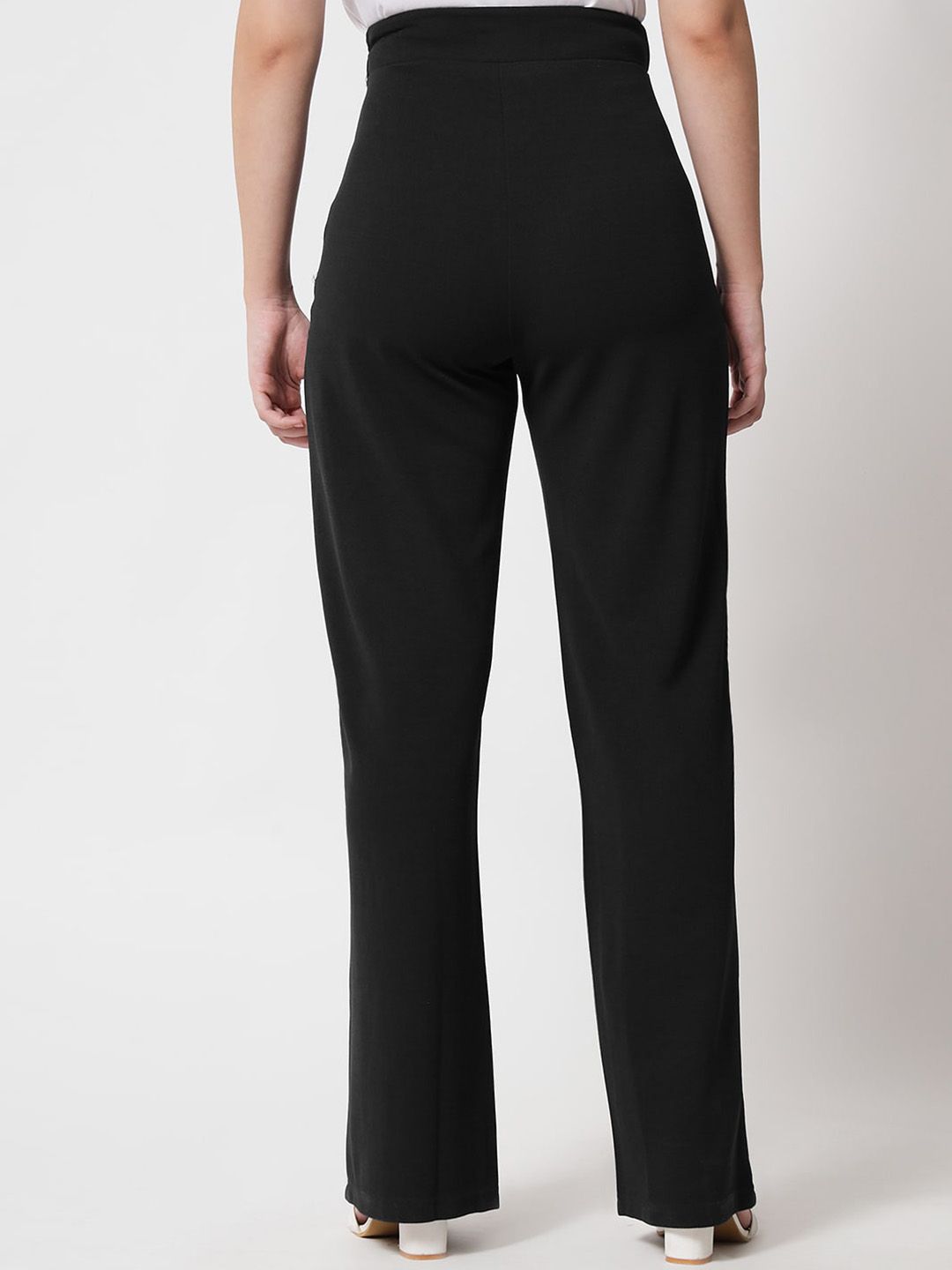 Kotty Women Pack of 2 Relaxed Straight Leg Straight Fit High-Rise Easy Wash Trousers