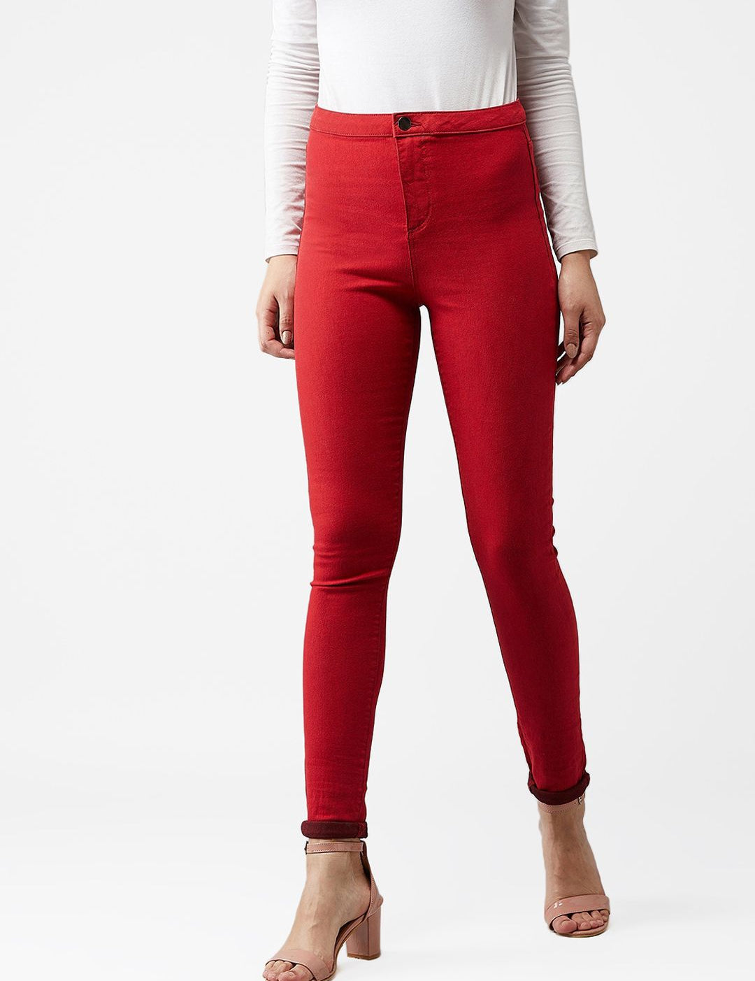 Kotty Women Maroon Skinny Fit Jeans