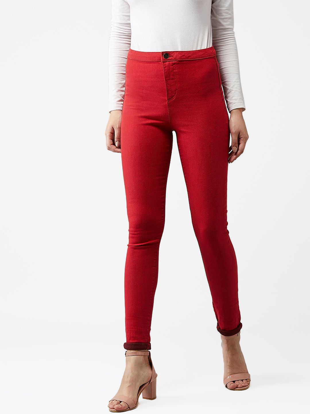 Kotty Women Maroon Skinny Fit Jeans