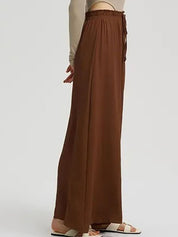 Kotty Women High-Rise Easy Wash Loose-Fit Pleated Wide Leg Trousers