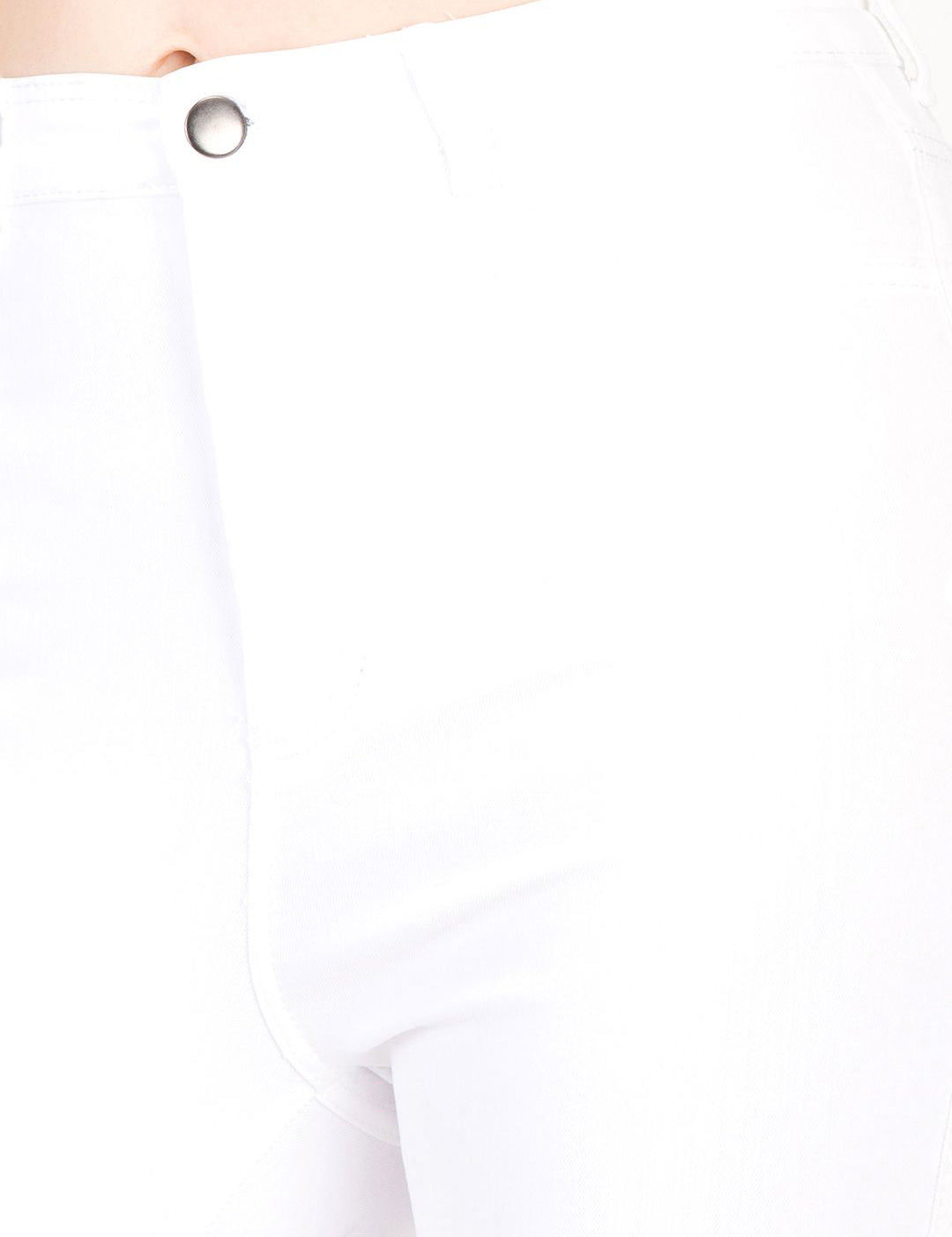 Kotty Women White Skinny Fit High-Rise Clean Look Stretchable Jeans