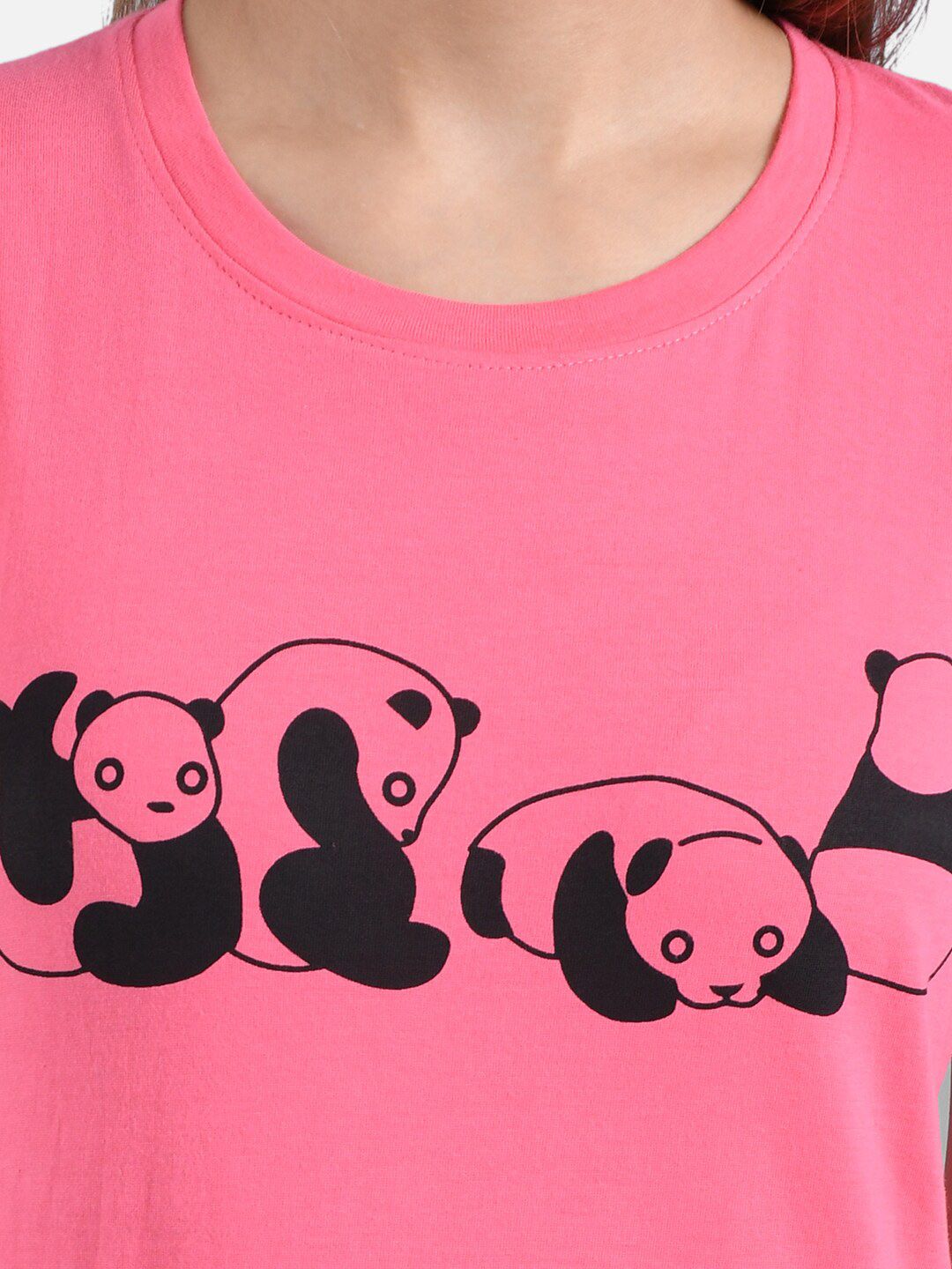 Kotty Women Pack of 2 Pink & Red Printed Round Neck T-shirts