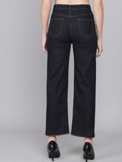 Kotty Women Black Flared High-Rise Mildly Distressed Jeans