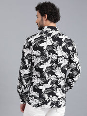 Kotty Men Spread Collar Tropical Printed Casual Shirt