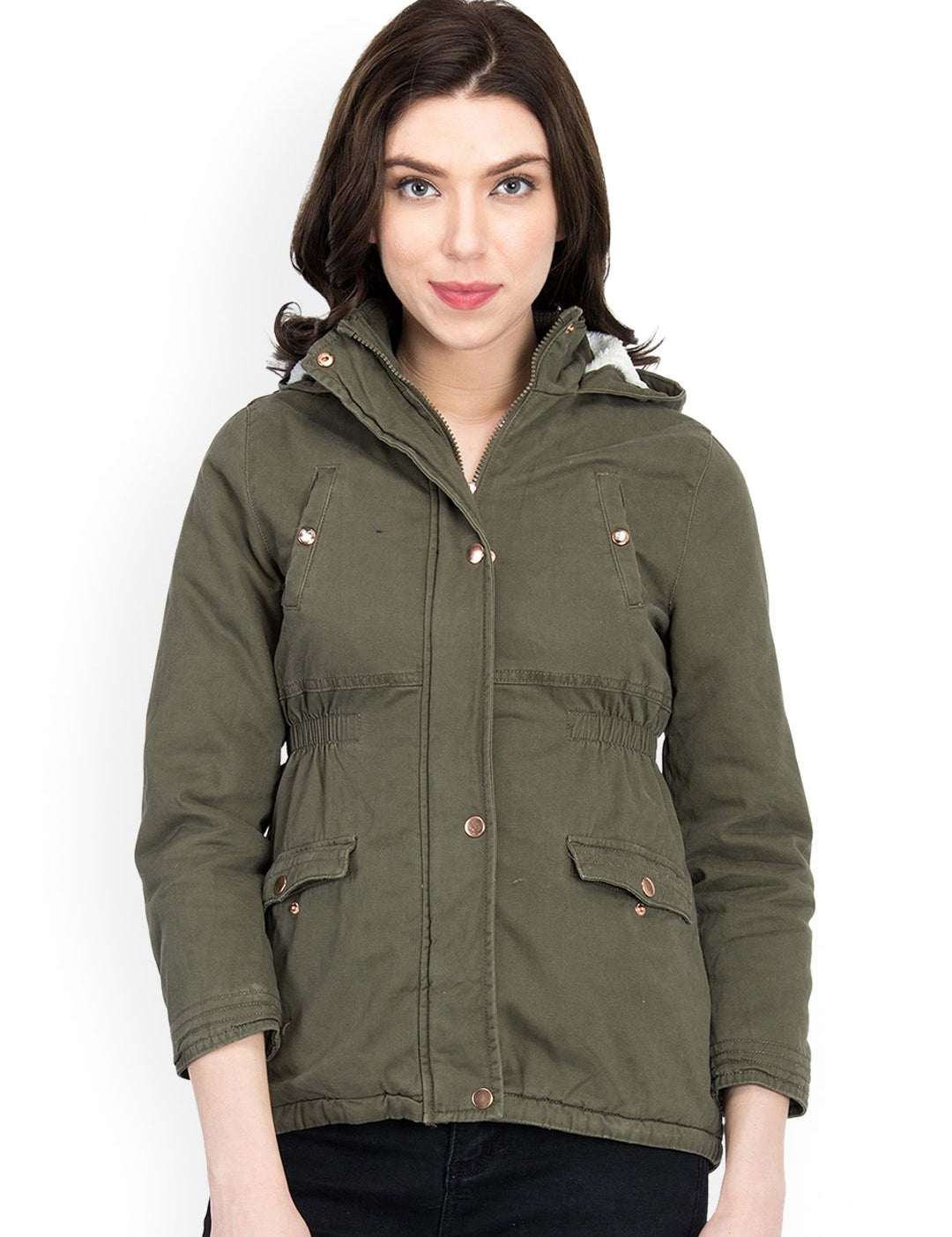 Kotty Women Green Solid Parka