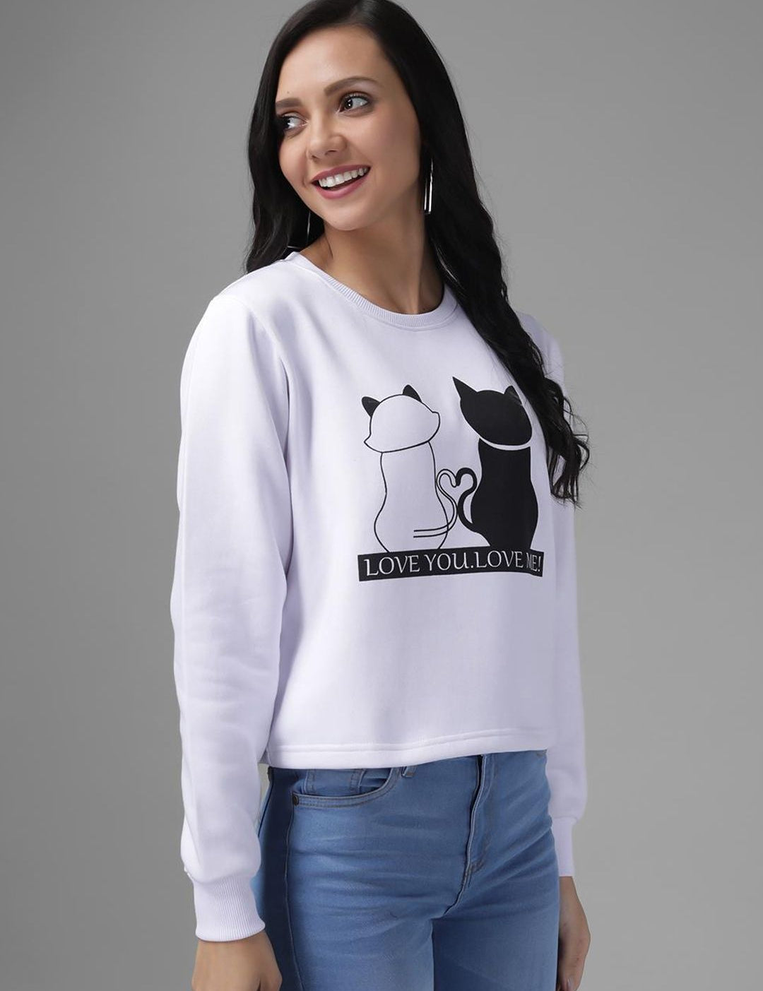 Kotty Women Off-White Printed Sweatshirt