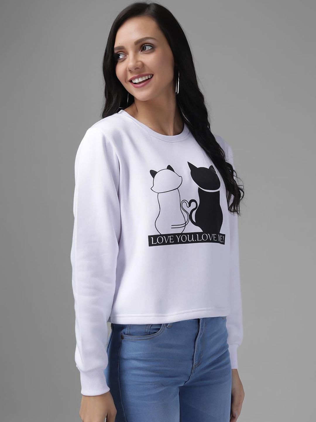 Kotty Women Off-White Printed Sweatshirt