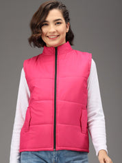 Kotty Women Pink Padded Sleeveless Puffer Jacket