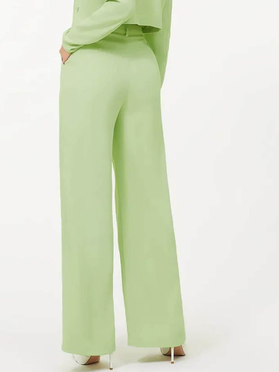 KOTTY BIZwear Basics Women Relaxed Straight Leg Straight Fit High-Rise Trousers