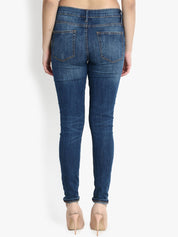Kotty Women Blue Skinny Fit Mid-Rise Mildly Distressed Jeans