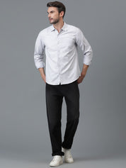 Kotty New White & Grey Gingham Checks Printed Casual Shirt