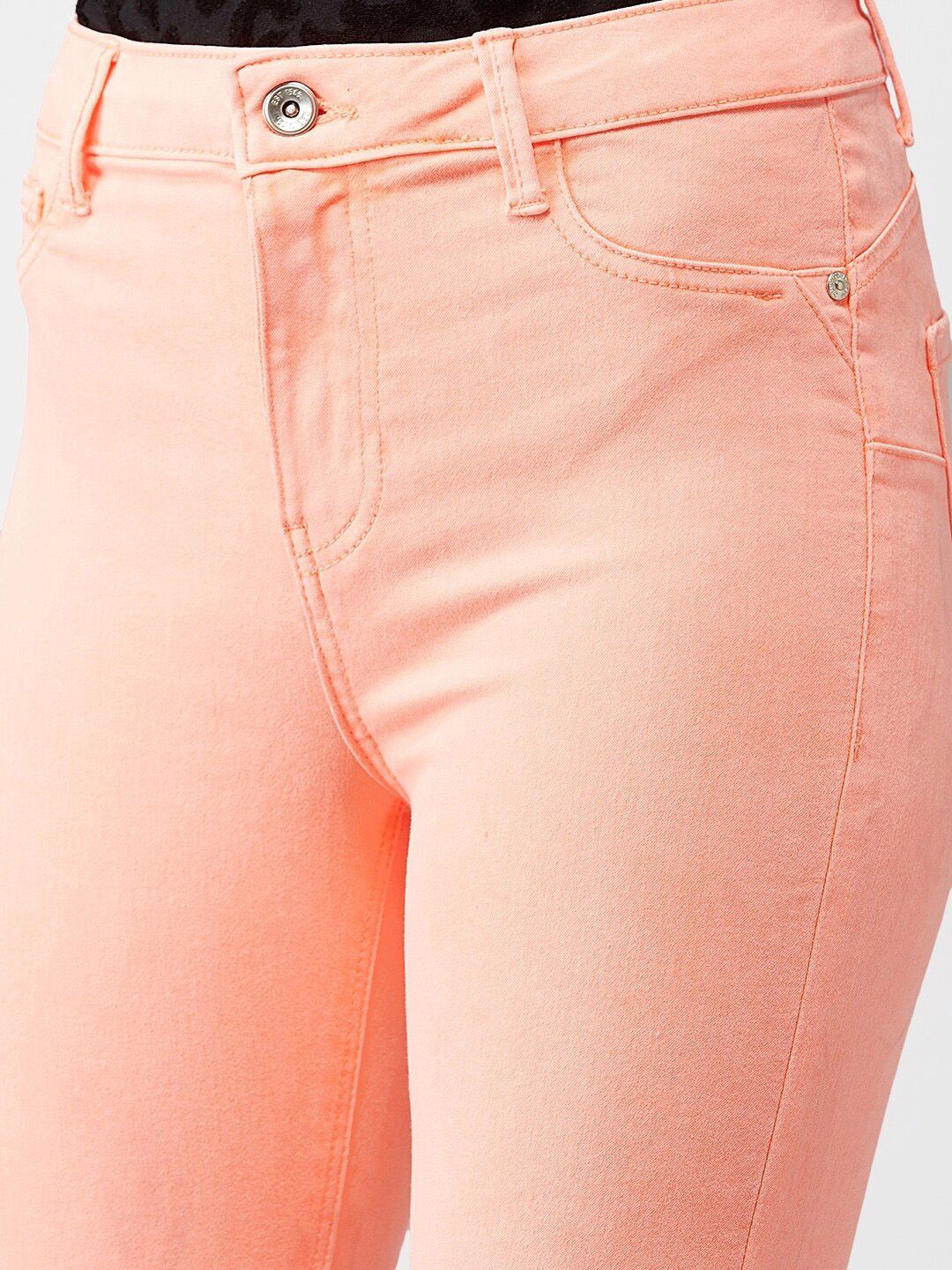 Kotty Women Orange & Coral Skinny Fit Jeans