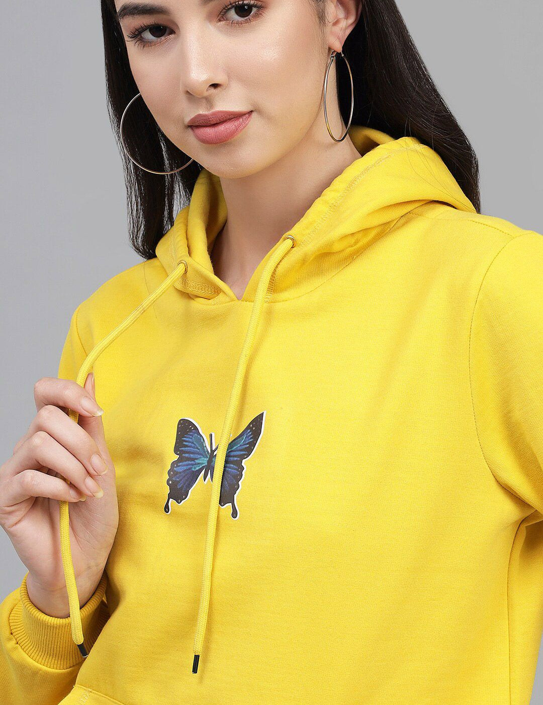 Kotty Women Yellow Hooded Sweatshirt