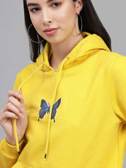 Kotty Women Yellow Hooded Sweatshirt