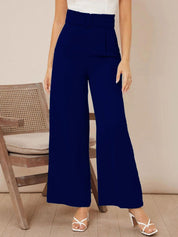 Kotty Women Relaxed Straight Fit High-Rise Easy Wash Parallel Trousers