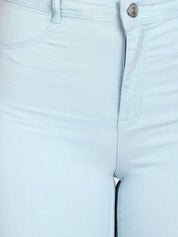 Kotty Women Blue Skinny Fit High-Rise Slash Knee Jeans