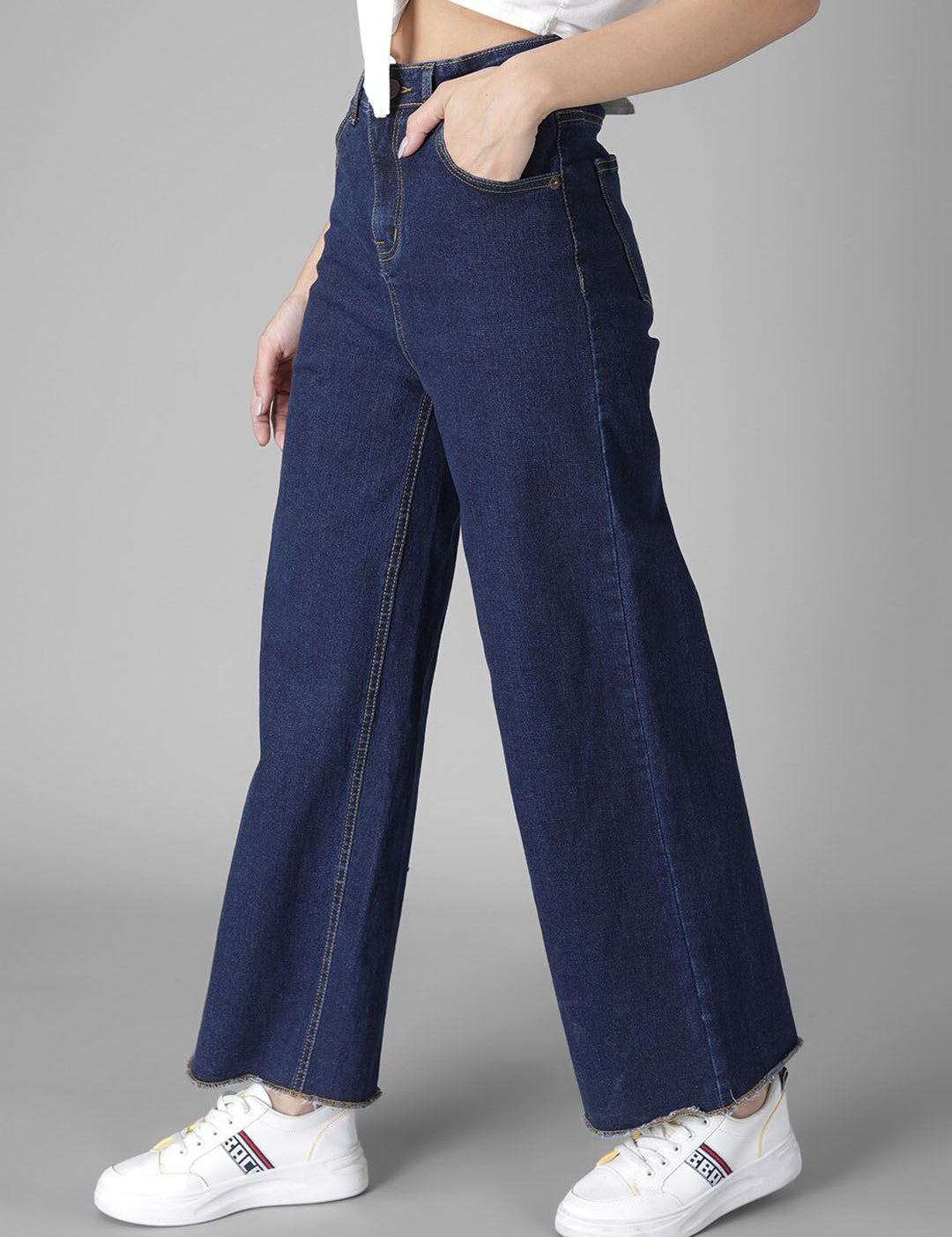 Kotty Women Blue Flared High-Rise Clean Look Jeans