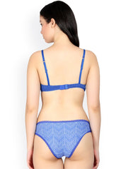 Kotty Women Blue Printed Lingerie Set KTTIW101