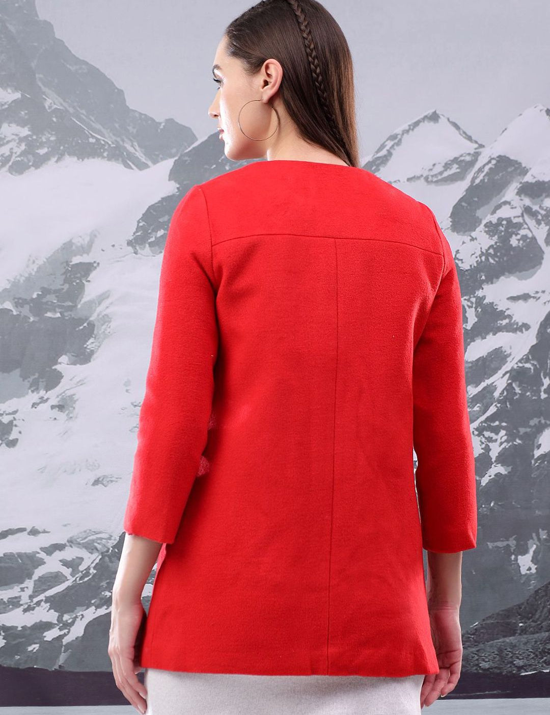 Kotty Women Mandarin Collar Single-Breasted Overcoat