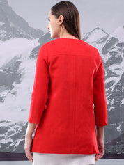 Kotty Women Mandarin Collar Single-Breasted Overcoat