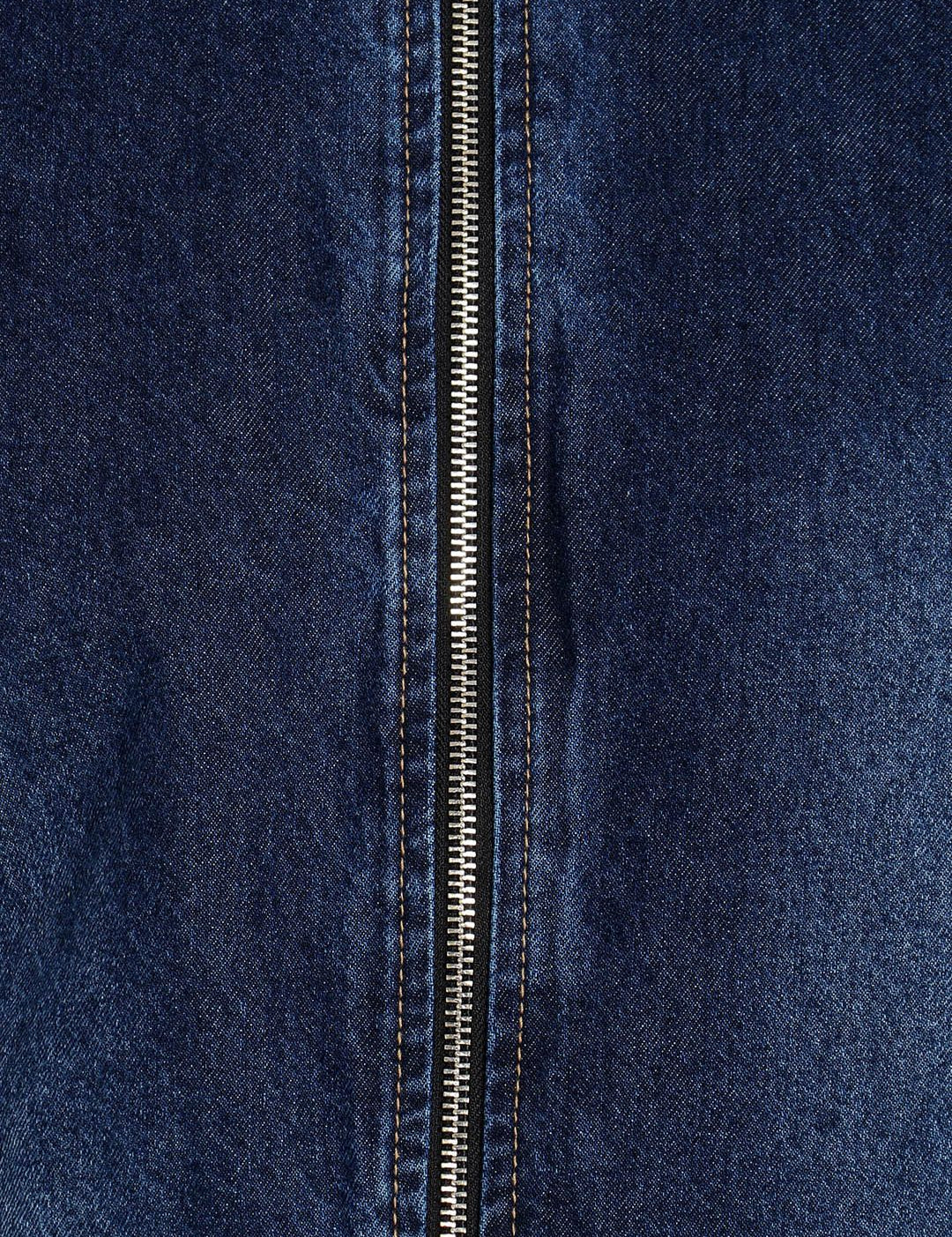 Kotty Men Blue Solid Denim Jacket