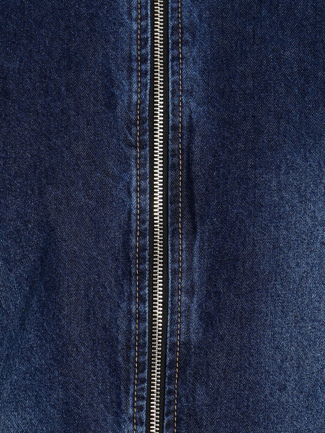 Kotty Men Blue Solid Denim Jacket