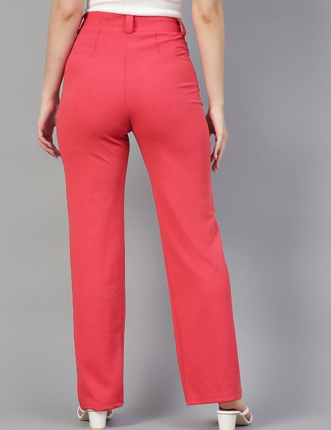 Kotty Women Pack Of 2 Relaxed Straight Leg High-Rise Easy Wash Trousers