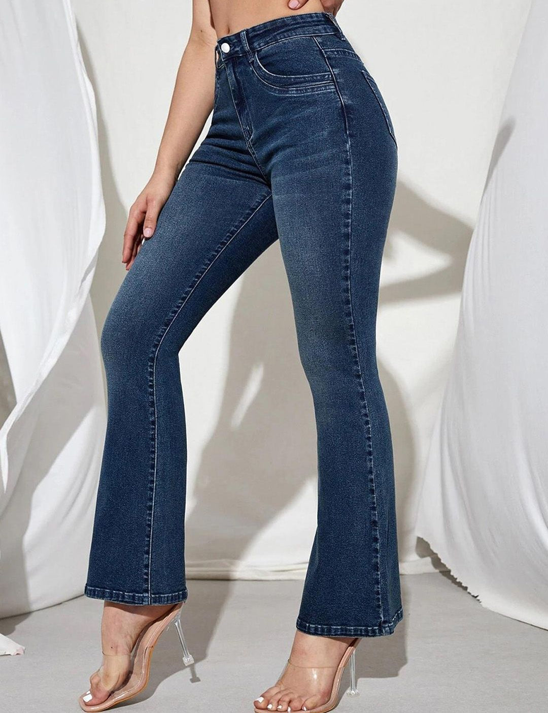 Kotty Women Jean Bootcut High-Rise Light Fade Stretchable Jeans