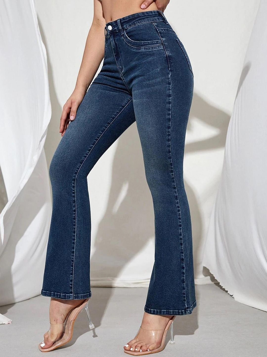 Kotty Women Jean Bootcut High-Rise Light Fade Stretchable Jeans