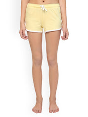 Kotty Women Yellow Solid Lounge Shorts KTTSLEEPSHORTS193