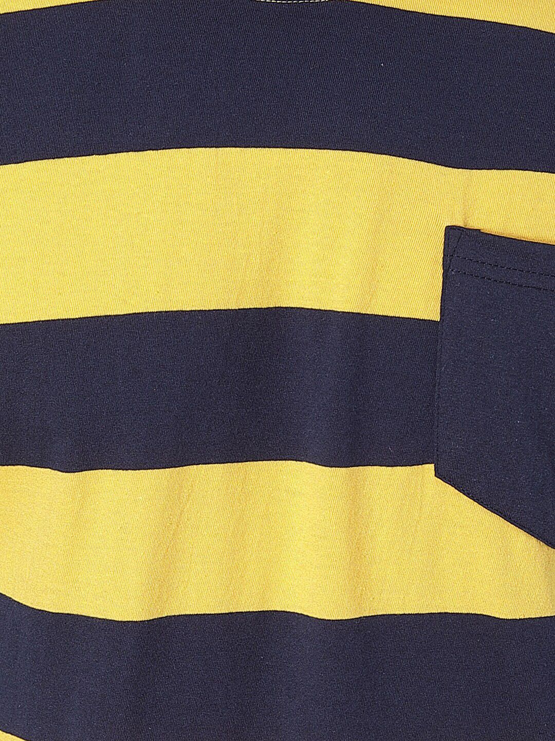 Kotty Men Yellow & Black Striped Round Neck T-shirt