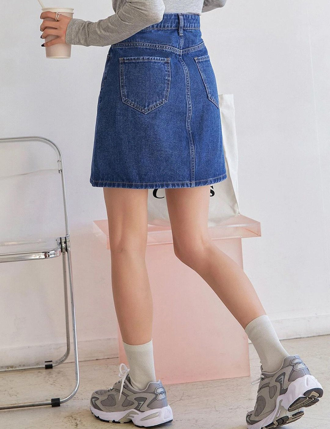 Kotty Denim A-Line Mini A-Line Skirt