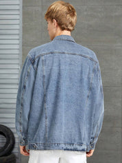 Kotty Spread Collar Washed Denim Jacket