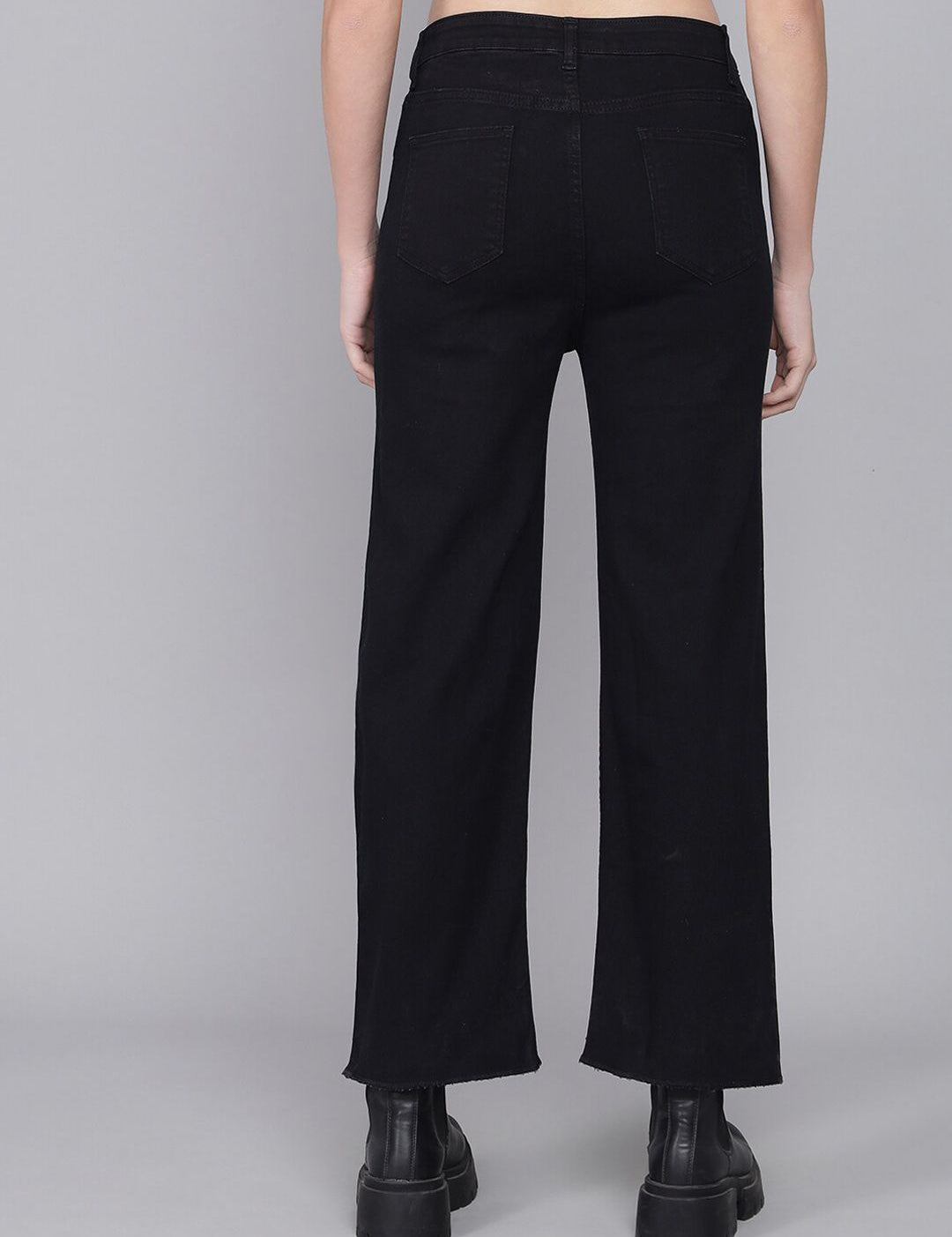 Kotty Women Blue Flared High-Rise Slash Knee Jeans