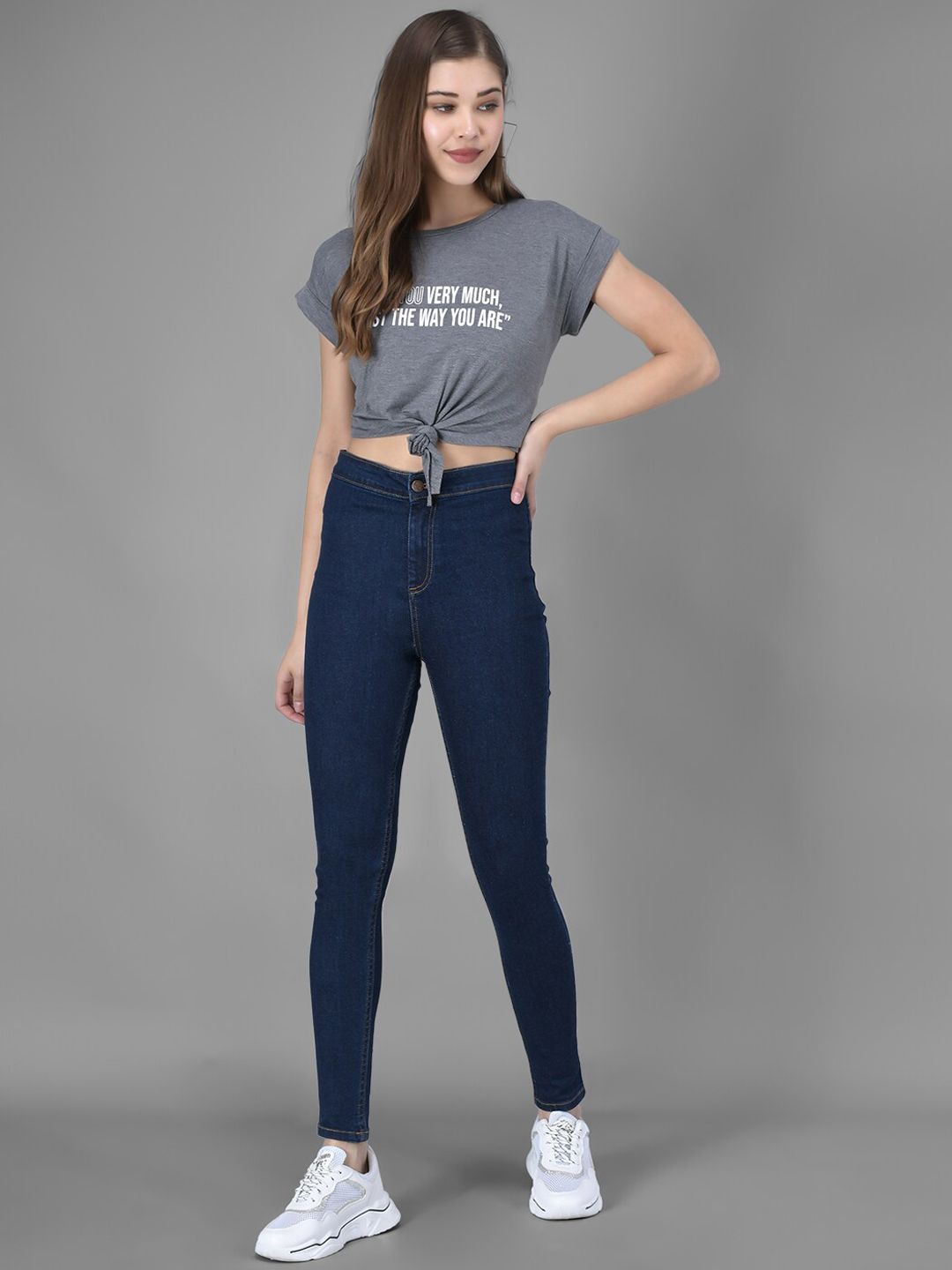 Kotty Women Blue Skinny Fit High-Rise Clean Look Jeans