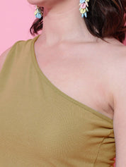 KOTTY Basics One Shoulder Fitted Crop Top