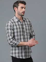 Kotty New Tartan Checks Spread Collar Casual Shirt