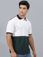 Kotty Colourblocked Polo Collar Cotton T-shirt