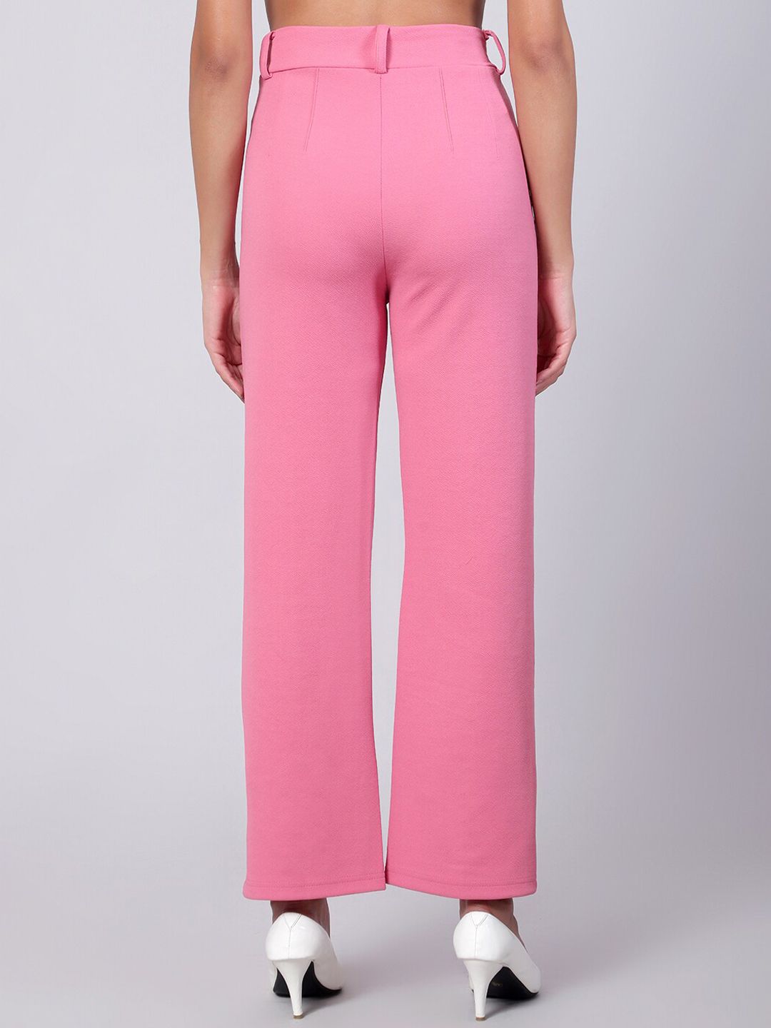 Kotty Women Relaxed Straight Fit High-Rise Easy Wash Trousers