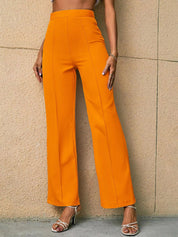 Kotty Women Relaxed Straight Fit High-Rise Easy Wash Trousers