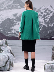 Kotty  Women Double-Breasted Hip Length Overcoat