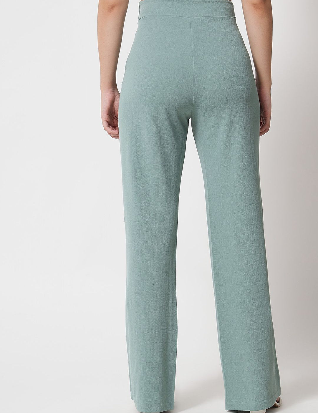 Kotty Women Pack Of 2 Relaxed Straight Leg High-Rise Easy Wash Parallel Trousers