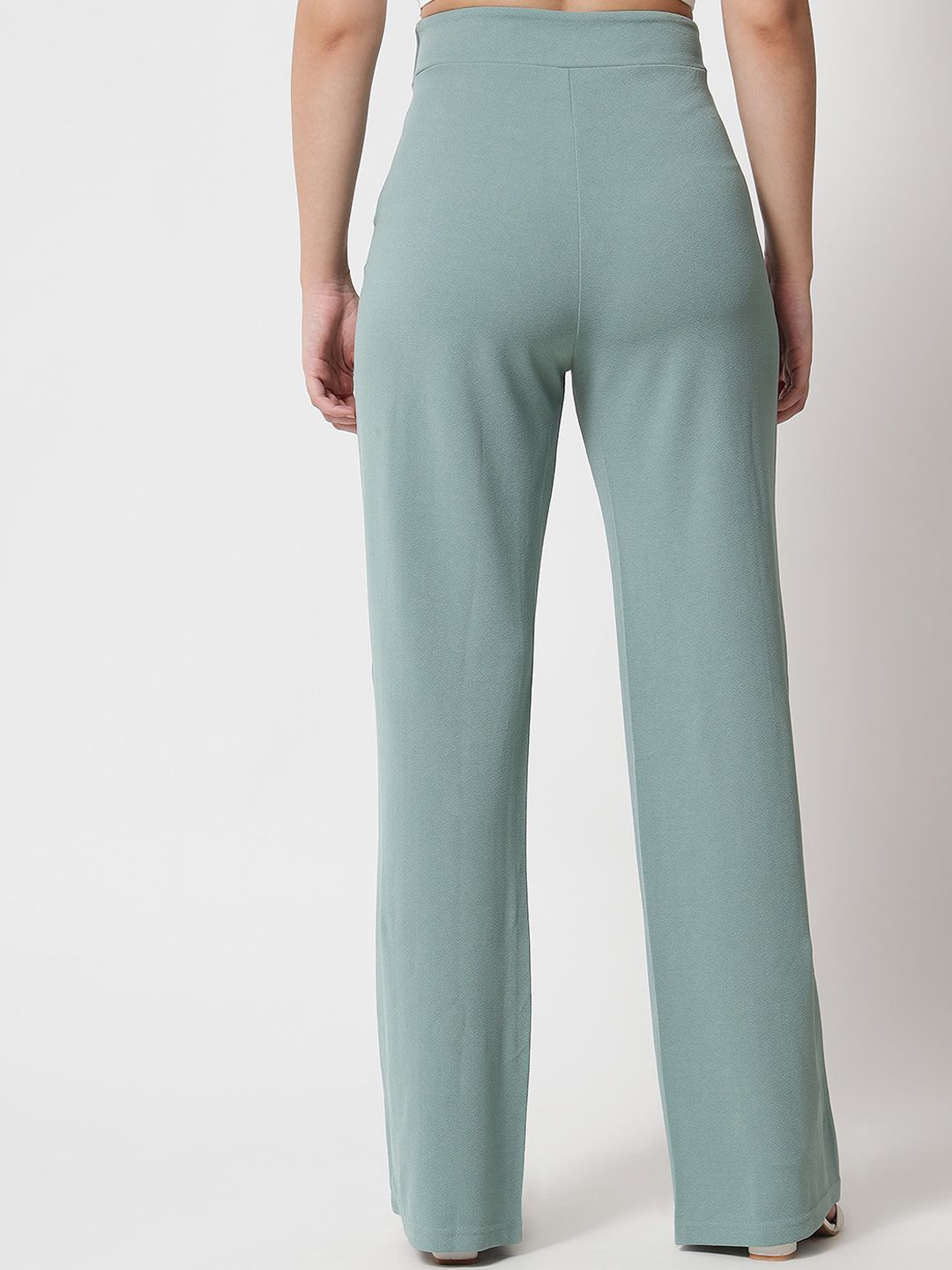 Kotty Women Pack Of 2 Relaxed Straight Leg High-Rise Easy Wash Parallel Trousers