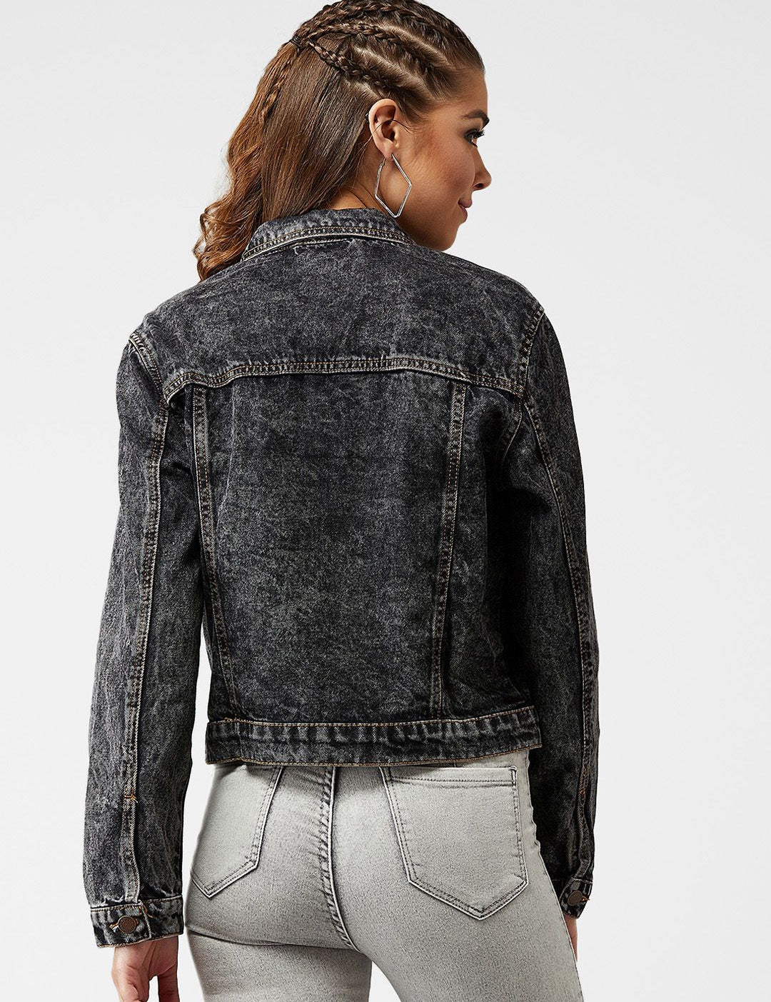 Kotty Women Black Solid Denim Jacket
