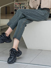 KOTTY Basics Women Grey Jean Straight Fit High-Rise Clean Look Stretchable Jeans