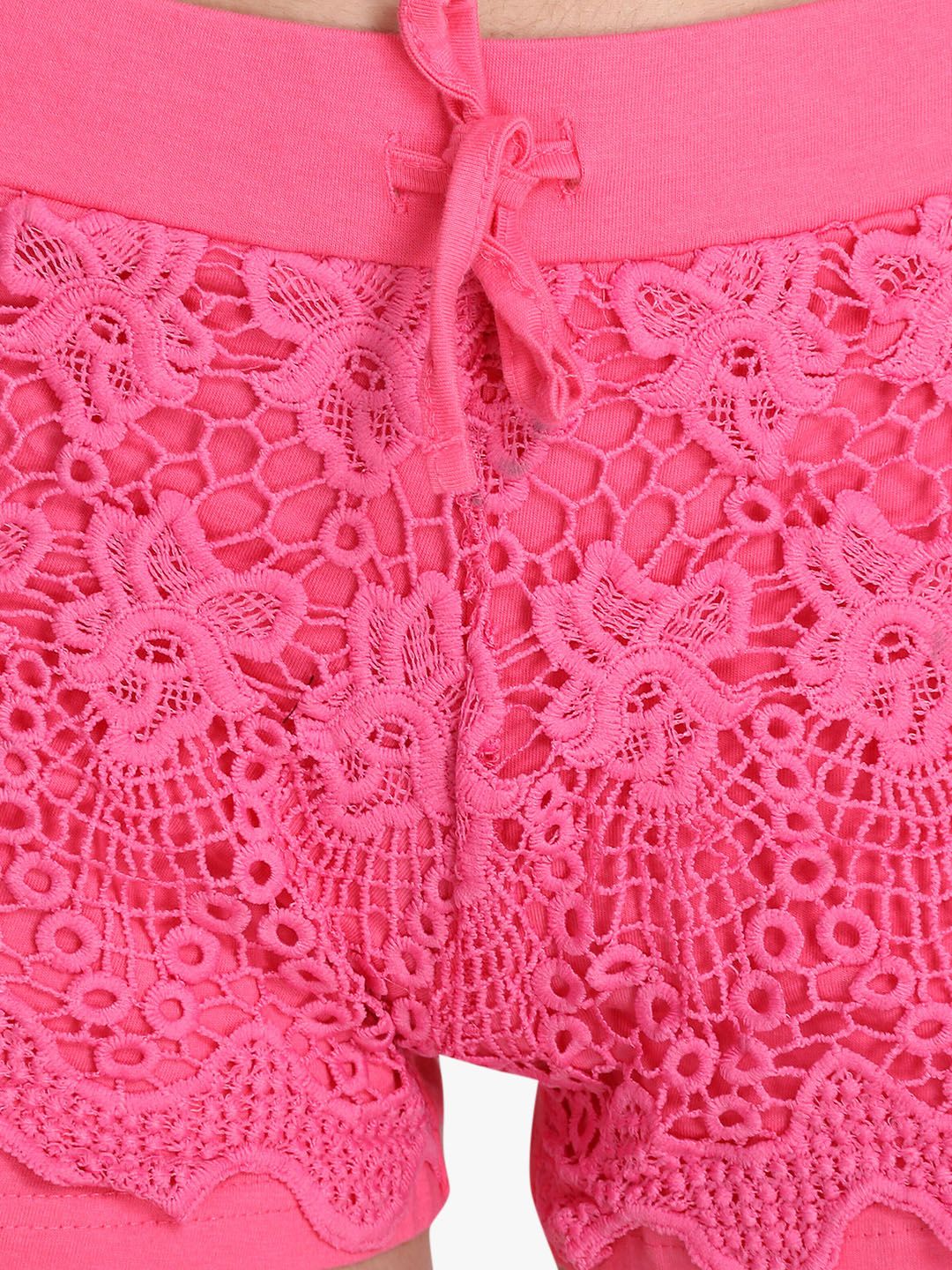 Kotty Women Pink Self Design Regular Fit Regular Shorts
